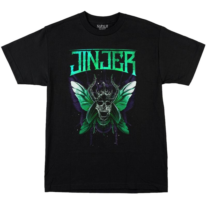 Jinjer T-Shirt - Butterfly Skull - S bis 3XL - für Männer - Größe XL - schwarz  - Lizenziertes Merchandise! von Jinjer