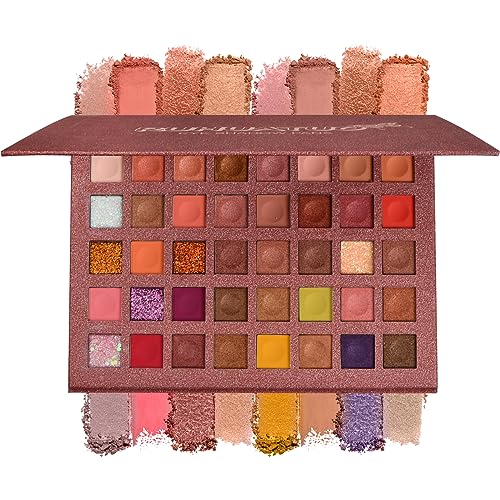 Jinlaili 40 Farben Eyeshadow Palette Bunt,Eyeshadow Palette Matt und Schimmernde,Hohe Farbwiedergabe Lidschatten Palette,Glitzer Make-up Palette,Für Urlaubs und Alltags Make Up von Jinlaili