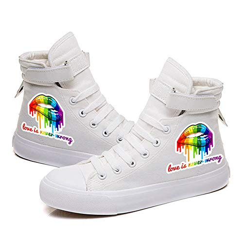 Homosexuell Stolz Schuhe High Top Klett Sneakers LGBT Regenbogen Classic Casual Canvas Schuhe für Frauen Männer von Jinlin