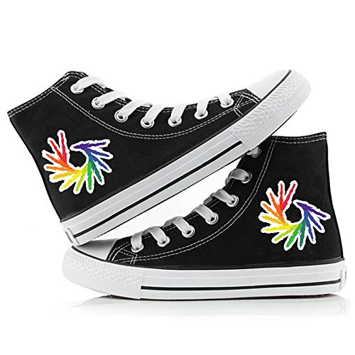 Homosexuell Stolz Schuhe High Top Turnschuhe LGBT Rainbow Classic Casual Canvas Schuhe mit Klettverschluss für Frauen Männer von Jinlin