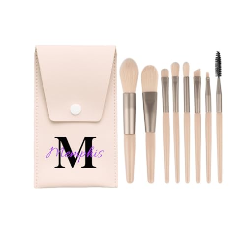 8pcs Make-up-Pinsel Set Personalisierte Erstes A-Z Make-up-Pinsel mit Carry Case, Customized Name Make-up Pinsel Kits Geschenk für Frauen von Jinlinjew