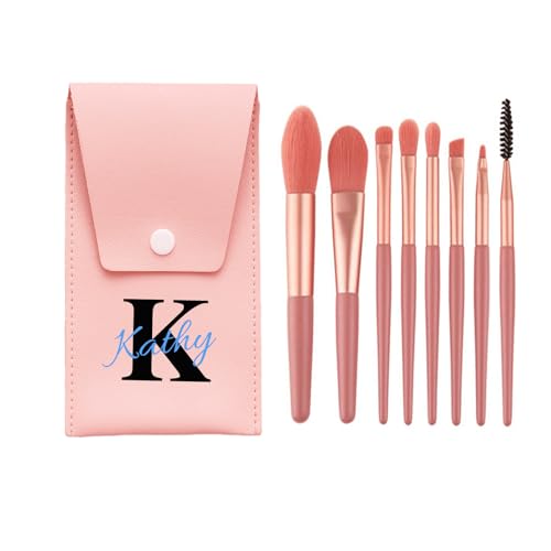 8pcs Make-up-Pinsel Set Personalisierte Erstes A-Z Make-up-Pinsel mit Carry Case, Customized Name Make-up Pinsel Kits Geschenk für Frauen von Jinlinjew