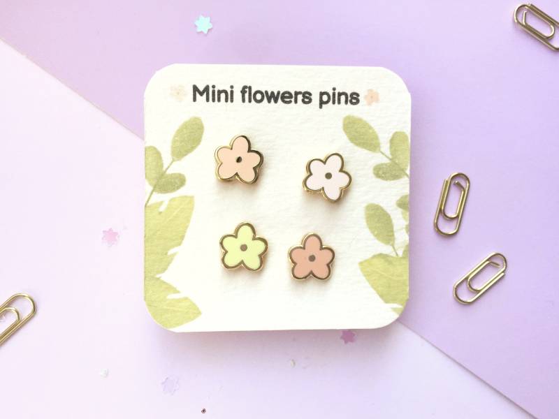Mini Set Aus Der Cute Nature Friends Kollektion | Geblümte Füller Reversnadel Frühling/Sommer Pins Frühlingsgeschenk von Jinosart