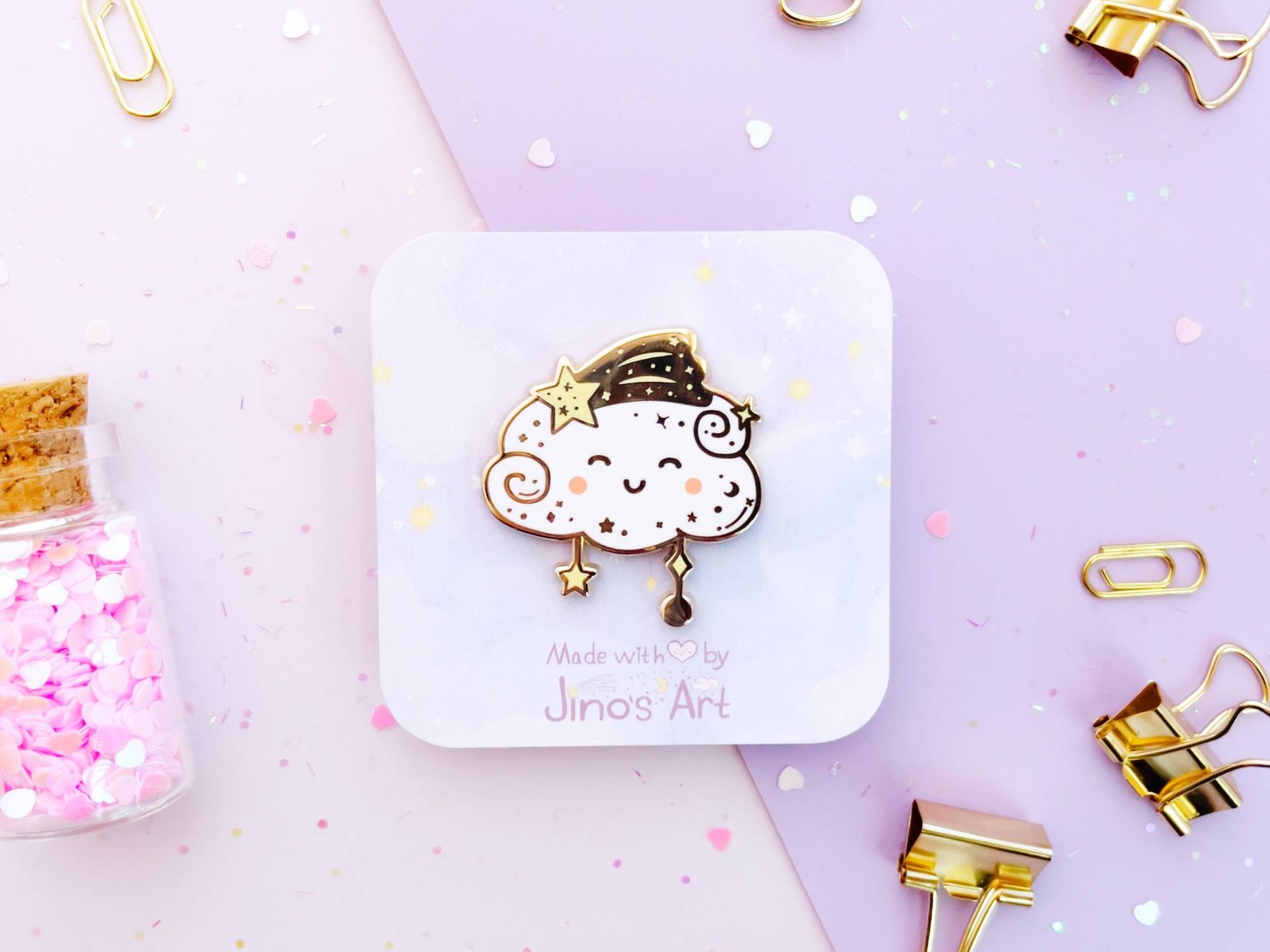 Verträumte Sternschnuppe Wolke Hard Emaille Pin - Aus Der Niedlichen Verträumten Wolken Kollektion | Frühlingsgeschenk von Jinosart