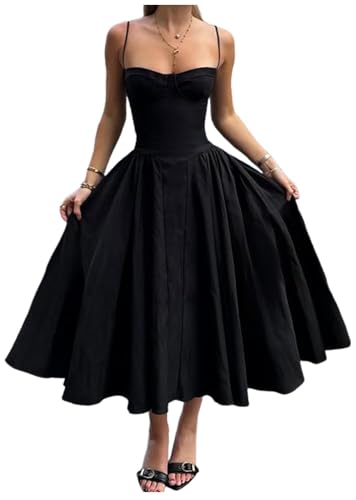 Jinsha Plus Size Damenbekleidung Langes Kleid Dress mit Schulterband von Jinsha