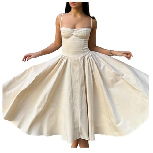 Jinsha Plus Size Damenbekleidung Langes Kleid Dress mit Schulterband von Jinsha