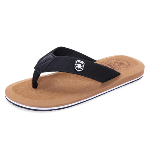 Herren Flip Flops-On Zehenstegpantolette trenner Pantoffeln Schwimmbad Strand Dusch Sauna Beach/Pool Sports Classic Freizeit Weich Comfy Badelatschen Sandalen Schuhe Sommer Männer Unisex 38 Schwarz von Jinsha