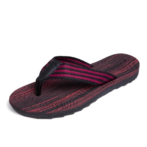 Herren Flip Flops-On Zehenstegpantolette trenner Pantoffeln Schwimmbad Strand Dusch Sauna Beach/Pool Sports Classic Freizeit Weich Comfy Badelatschen Sandalen Schuhe Sommer Männer Unisex 43 rot von Jinsha