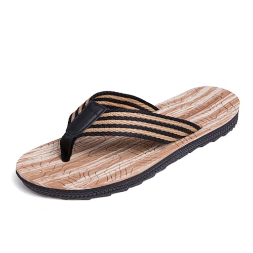 Herren Flip Flops-On Zehenstegpantolette trenner Pantoffeln Schwimmbad Strand Dusch Sauna Beach/Pool Sports Classic Freizeit Weich Comfy Badelatschen Sandalen Schuhe Sommer Männer Unisex 46 Khaki von Jinsha