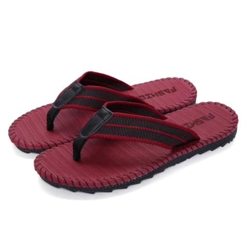 Jinsha Männer Flip Flops Sommer Erwachsene Flip Flops Strand & Pool Schuhe（red 44） von Jinsha