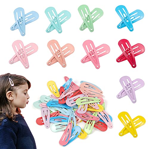 JINSION Haarspangen Mädchen, 50 Stück Baby Haarklammer Bunte Hair Clips Haarspange Damen, Metall Snap Haarklammern in Bonbonfarbe, Kinder Haarschmuck Klein für Haarspange Geburtstagsfeier Geschenk von Jinsion