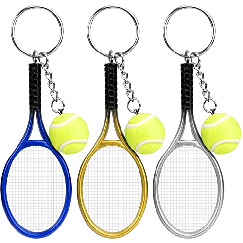 Tennis Chain,Schlüsselanhänger Tennis,Schlüssel Anhänger,Sport Schlüsselanhänge,Keychain Mini Tennisball,für Herren, Damen, Mädchen, Sport-Liebhaber Geschenk, Kreativer Schlüsselanhänger(3Stücke) von Jinsion