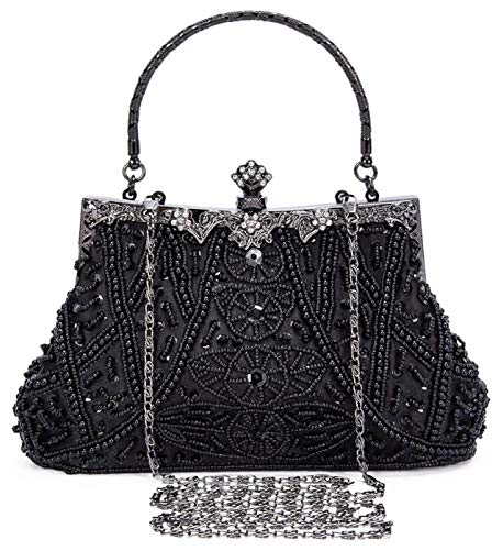 JinweiS 1920er Jahre Vintage Perlen Clutch Abendtasche für Frauen formelle Braut Hochzeit Clutch Geldbörse Abschlussball Cocktail Party Handtasche von JinweiS