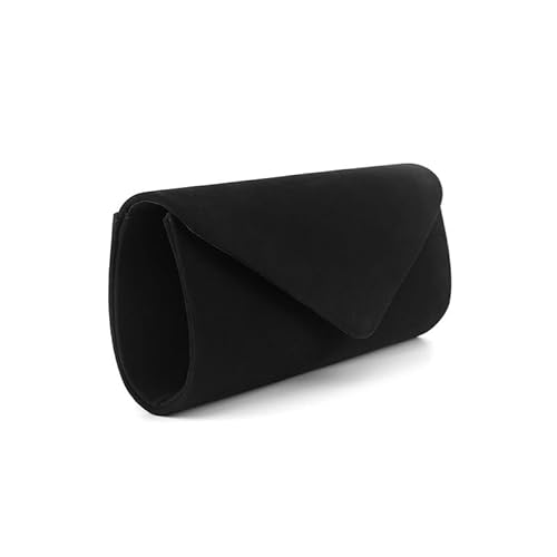 JinweiS Damen-Clutch mit Samtumschlag, Handtasche, Handtasche, Schwarz JinweiS Damen-Clutch mit Samtumschlag, Handtasche, Handtasche, Schwarz von JinweiS