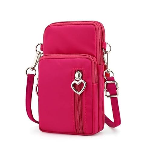 JinweiS Damen Crossbody Handy Geldbörse Manschette Tasche (Rose Rot) von JinweiS