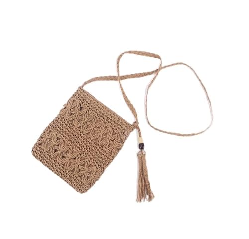 JinweiS Damen Gewebte Schultertasche & Kosmetiktasche Set - Gewebter Stil für Sommer Strand 18.0 * 2.0 * 22.0 cm - Khaki JinweiS Damen Gewebte Schultertasche & Kosmetiktasche Set - Gewebter Stil für Sommer Strand 18.0 * 2.0 * 22.0 cm - Khaki von JinweiS