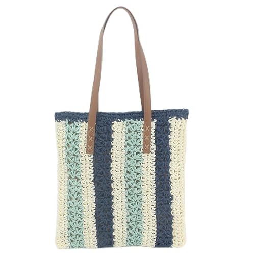 JinweiS Damen Gewebte Schultertasche & Kosmetiktasche Set - Gewebtes Design für Sommer Strand 39.0 * 2.0 * 39.0 cm - Blau JinweiS Damen Gewebte Schultertasche & Kosmetiktasche Set - Gewebtes Design für Sommer Strand 39.0 * 2.0 * 39.0 cm - Blau von JinweiS