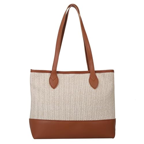 JinweiS Damen Große Kapazität Stroh Gewebt Tote Schultertasche für Sommer Strand Urlaub Chic Weaving Design 30.5 * 11.5 * 26.5 cm Braun JinweiS Damen Große Kapazität Stroh Gewebt Tote Schultertasche für Sommer Strand Urlaub Chic Weaving Design 30.5 * 11.5 * 26.5 cm Braun von JinweiS