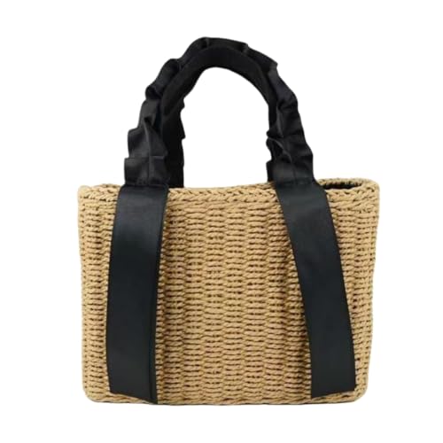 JinweiS Damen Stroh-Tragetasche, Handtasche, große gewebte Kapazität, Tragegriff oben, Sommer, stilvoller Strohkorb, Schwarz JinweiS Damen Stroh-Tragetasche, Handtasche, große gewebte Kapazität, Tragegriff oben, Sommer, stilvoller Strohkorb, Schwarz von JinweiS