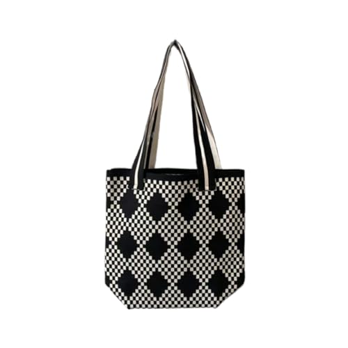 JinweiS Damen Strohtasche mit großem Fassungsvermögen, Schultertasche für Sommer, Strandurlaub, schickes Webdesign, 20 x 2 x 30 cm, Stil G von JinweiS