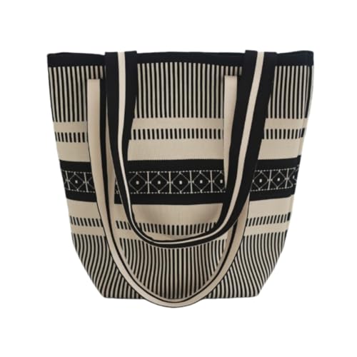 JinweiS Damen Strohtasche mit großem Fassungsvermögen, Schultertasche für Sommer, Strandurlaub, schickes Webdesign, 20 x 2 x 30 cm, Stil H JinweiS Damen Strohtasche mit großem Fassungsvermögen, Schultertasche für Sommer, Strandurlaub, schickes Webdesign, 20 x 2 x 30 cm, Stil H von JinweiS