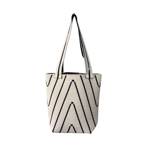JinweiS Damen Strohtasche mit großem Fassungsvermögen, Schultertasche für Sommer, Strandurlaub, schickes Webdesign, 20 x 2 x 30 cm, Weiß JinweiS Damen Strohtasche mit großem Fassungsvermögen, Schultertasche für Sommer, Strandurlaub, schickes Webdesign, 20 x 2 x 30 cm, Weiß von JinweiS