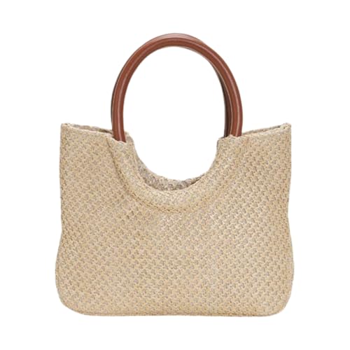JinweiS Damen Strohtasche mit großem Fassungsvermögen, Schultertasche für Sommer, Strandurlaub, schickes Webdesign, 23 x 7 x 17 cm, Braun JinweiS Damen Strohtasche mit großem Fassungsvermögen, Schultertasche für Sommer, Strandurlaub, schickes Webdesign, 23 x 7 x 17 cm, Braun von JinweiS