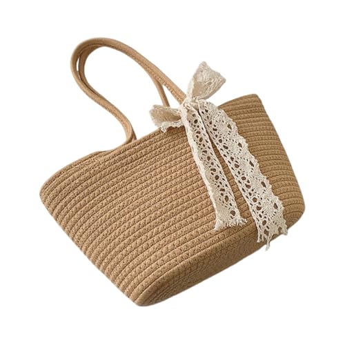 JinweiS Damen Strohtasche mit großem Fassungsvermögen, Schultertasche für Sommer, Strandurlaub, schickes Webdesign, 24 x 15 x 17 cm, Khaki A JinweiS Damen Strohtasche mit großem Fassungsvermögen, Schultertasche für Sommer, Strandurlaub, schickes Webdesign, 24 x 15 x 17 cm, Khaki A von JinweiS