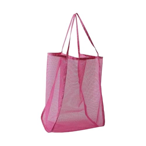JinweiS Damen Strohtasche mit großem Fassungsvermögen, Schultertasche für Sommer, Strandurlaub, schickes Webdesign, 31 x 22 x 38 cm, Rosa von JinweiS