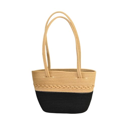 JinweiS Damen Strohtasche mit großem Fassungsvermögen, Schultertasche für Sommer, Strandurlaub, schickes Webdesign, 38 x 9 x 24 cm, Schwarz JinweiS Damen Strohtasche mit großem Fassungsvermögen, Schultertasche für Sommer, Strandurlaub, schickes Webdesign, 38 x 9 x 24 cm, Schwarz von JinweiS