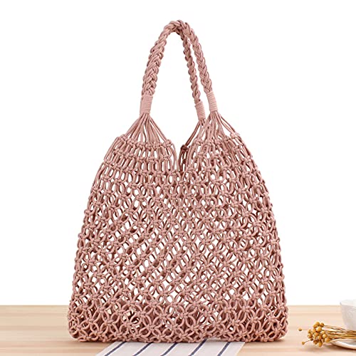 JinweiS Damen Strohtasche mit großem Fassungsvermögen, Schultertasche für Sommer, Strandurlaub, schickes Webdesign, 44 x 1 x 38 cm, Rosa JinweiS Damen Strohtasche mit großem Fassungsvermögen, Schultertasche für Sommer, Strandurlaub, schickes Webdesign, 44 x 1 x 38 cm, Rosa von JinweiS