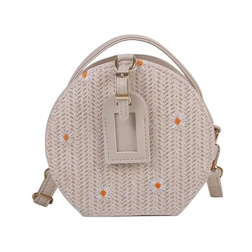JinweiS Damen Strohtasche mit großer Kapazität, Schultertasche für Sommer, Strandurlaub, schickes Webdesign, 11,5 x 7,5 x 16 cm, Weiß E JinweiS Damen Strohtasche mit großer Kapazität, Schultertasche für Sommer, Strandurlaub, schickes Webdesign, 11,5 x 7,5 x 16 cm, Weiß E von JinweiS