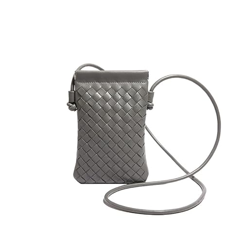 JinweiS Damen Strohtasche mit großer Kapazität, Schultertasche für Sommer, Strandurlaub, schickes Webdesign, 12 x 2 x 19 cm, Grau von JinweiS