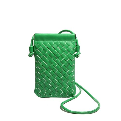 JinweiS Damen Strohtasche mit großer Kapazität, Schultertasche für Sommer, Strandurlaub, schickes Webdesign, 12 x 2 x 19 cm, Grün von JinweiS