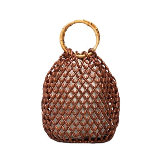 JinweiS Damen Strohtasche mit großer Kapazität, Schultertasche für Sommer, Strandurlaub, schickes Webdesign, 20 x 20 x 31 cm, Braun JinweiS Damen Strohtasche mit großer Kapazität, Schultertasche für Sommer, Strandurlaub, schickes Webdesign, 20 x 20 x 31 cm, Braun von JinweiS