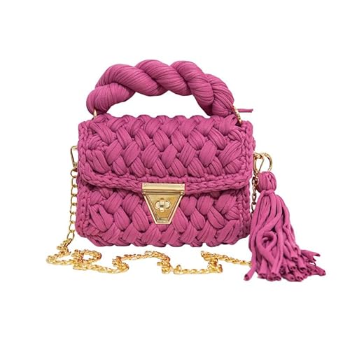 JinweiS Damen Strohtasche mit großer Kapazität, Schultertasche für Sommer, Strandurlaub, schickes Webdesign, 20 x 25 cm, F von JinweiS