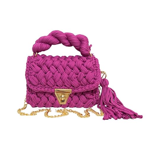 JinweiS Damen Strohtasche mit großer Kapazität, Schultertasche für Sommer, Strandurlaub, schickes Webdesign, 20 x 25 cm, G von JinweiS