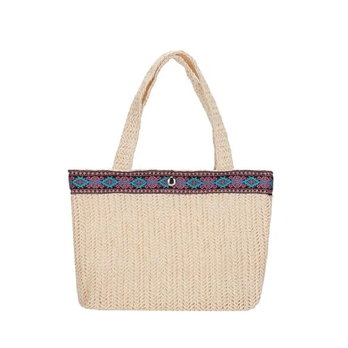 JinweiS Damen Strohtasche mit großer Kapazität, Schultertasche für Sommer, Strandurlaub, schickes Webdesign, 20 x 4 x 16 cm, Stil B JinweiS Damen Strohtasche mit großer Kapazität, Schultertasche für Sommer, Strandurlaub, schickes Webdesign, 20 x 4 x 16 cm, Stil B von JinweiS