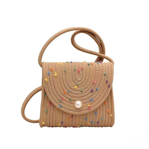 JinweiS Damen Strohtasche mit großer Kapazität, Schultertasche für Sommer, Strandurlaub, schickes Webdesign, 20 x 6,5 x 16 cm, Khaki A JinweiS Damen Strohtasche mit großer Kapazität, Schultertasche für Sommer, Strandurlaub, schickes Webdesign, 20 x 6,5 x 16 cm, Khaki A von JinweiS
