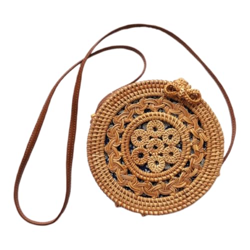 JinweiS Damen Strohtasche mit großer Kapazität, Schultertasche für Sommer, Strandurlaub, schickes Webdesign, 20 x 8 x 20 cm, Stil R von JinweiS