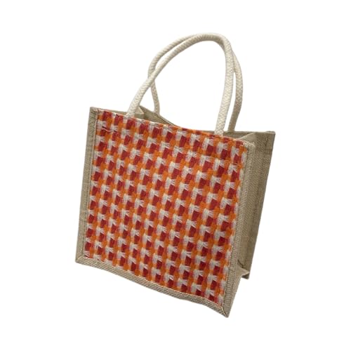 JinweiS Damen Strohtasche mit großer Kapazität, Schultertasche für Sommer, Strandurlaub, schickes Webdesign, 21 x 11 x 20 cm, Rot A von JinweiS