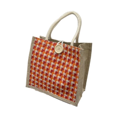 JinweiS Damen Strohtasche mit großer Kapazität, Schultertasche für Sommer, Strandurlaub, schickes Webdesign, 21 x 11 x 20 cm, Rot von JinweiS