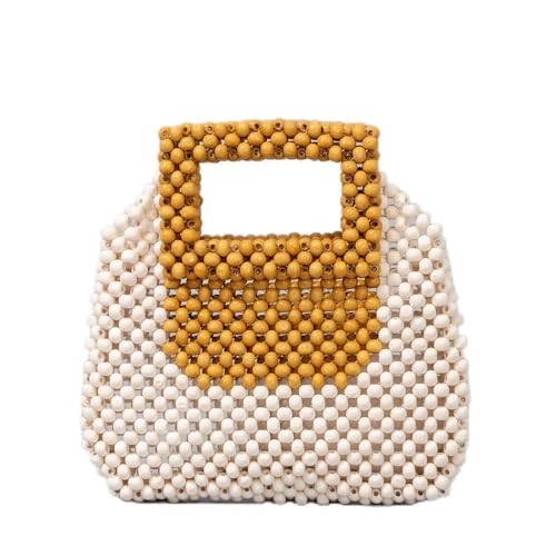 JinweiS Damen Strohtasche mit großer Kapazität, Schultertasche für Sommer, Strandurlaub, schickes Webdesign, 21 x 4,5 x 21 cm, Weiß JinweiS Damen Strohtasche mit großer Kapazität, Schultertasche für Sommer, Strandurlaub, schickes Webdesign, 21 x 4,5 x 21 cm, Weiß von JinweiS