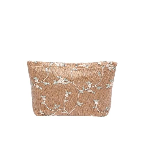 JinweiS Damen Strohtasche mit großer Kapazität, Schultertasche für Sommer, Strandurlaub, schickes Webdesign, 22 x 5,5 x 17 cm, Braun JinweiS Damen Strohtasche mit großer Kapazität, Schultertasche für Sommer, Strandurlaub, schickes Webdesign, 22 x 5,5 x 17 cm, Braun von JinweiS