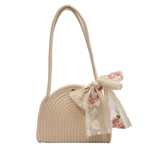 JinweiS Damen Strohtasche mit großer Kapazität, Schultertasche für Sommer, Strandurlaub, schickes Webdesign, 22 x 5 x 18 cm, Weiß JinweiS Damen Strohtasche mit großer Kapazität, Schultertasche für Sommer, Strandurlaub, schickes Webdesign, 22 x 5 x 18 cm, Weiß von JinweiS