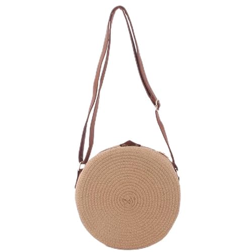 JinweiS Damen Strohtasche mit großer Kapazität, Schultertasche für Sommer, Strandurlaub, schickes Webdesign, 22 x 9 x 22 cm, Khaki JinweiS Damen Strohtasche mit großer Kapazität, Schultertasche für Sommer, Strandurlaub, schickes Webdesign, 22 x 9 x 22 cm, Khaki von JinweiS