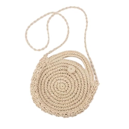 JinweiS Damen Strohtasche mit großer Kapazität, Schultertasche für Sommer, Strandurlaub, schickes Webdesign, 23 x 2 x 27 cm, Beige JinweiS Damen Strohtasche mit großer Kapazität, Schultertasche für Sommer, Strandurlaub, schickes Webdesign, 23 x 2 x 27 cm, Beige von JinweiS