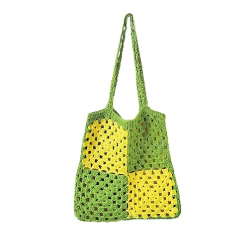 JinweiS Damen Strohtasche mit großer Kapazität, Schultertasche für Sommer, Strandurlaub, schickes Webdesign, 24 x 1 x 24 cm, Grün JinweiS Damen Strohtasche mit großer Kapazität, Schultertasche für Sommer, Strandurlaub, schickes Webdesign, 24 x 1 x 24 cm, Grün von JinweiS