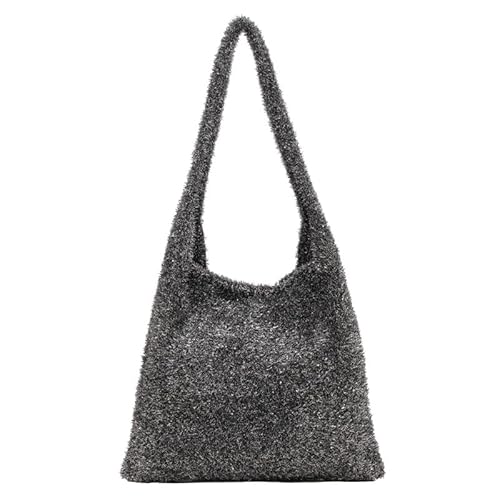 JinweiS Damen Strohtasche mit großer Kapazität, Schultertasche für Sommer, Strandurlaub, schickes Webdesign, 25 x 5 x 17 cm, Dunkelgrau JinweiS Damen Strohtasche mit großer Kapazität, Schultertasche für Sommer, Strandurlaub, schickes Webdesign, 25 x 5 x 17 cm, Dunkelgrau von JinweiS
