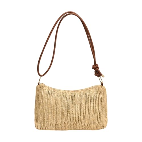 JinweiS Damen Strohtasche mit großer Kapazität, Schultertasche für Sommer, Strandurlaub, schickes Webdesign, 28 x 10 x 19 cm, Braun JinweiS Damen Strohtasche mit großer Kapazität, Schultertasche für Sommer, Strandurlaub, schickes Webdesign, 28 x 10 x 19 cm, Braun von JinweiS